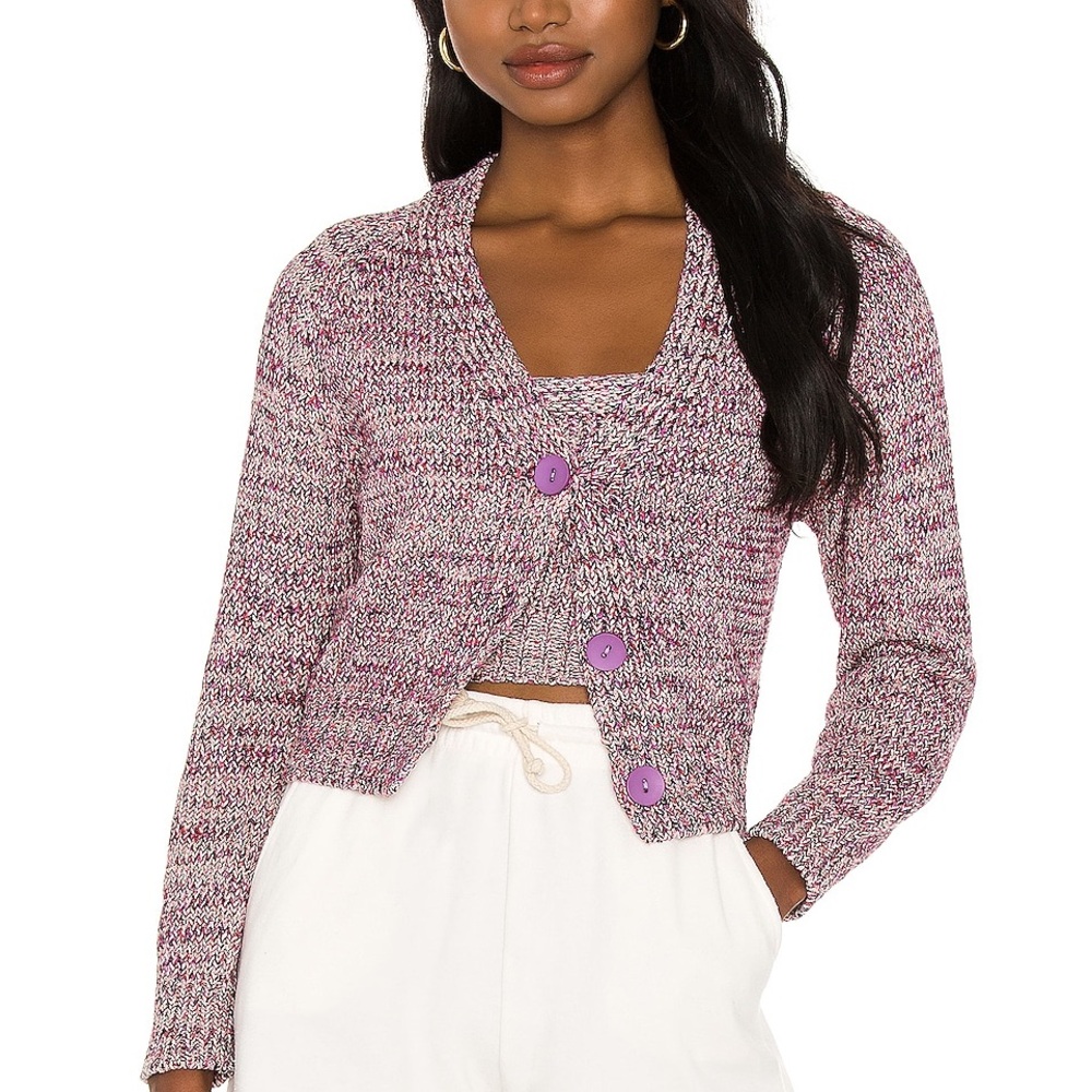 Lovers + Friends Purple Knit Cardigan Set